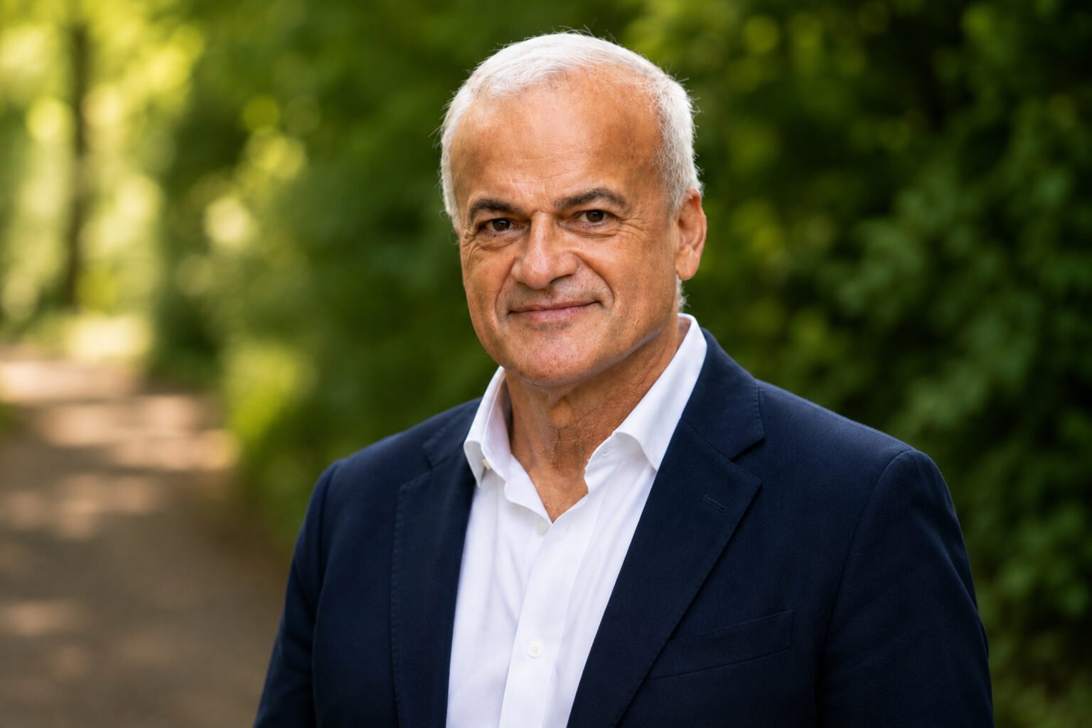 David de Jager, founder of OTE, photographed outdoors wearing a navy jacket.